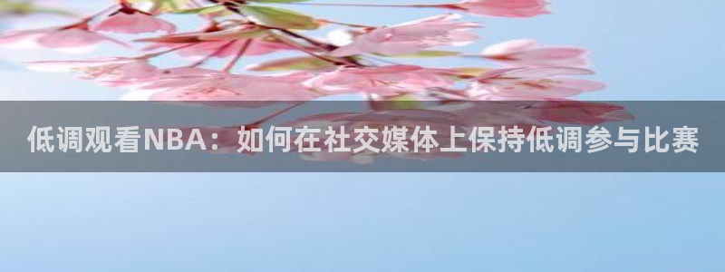 蓝鲸体育免费观看：低调观看NBA：如何在社交媒体上保持低调参与比赛